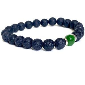 Green stone NWOT EMERALD LAVA BEAD BRACELET